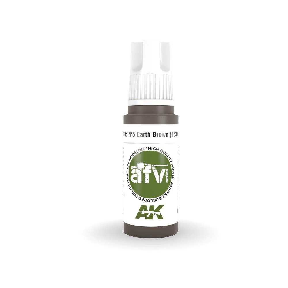 AK Interactive AK11336 AFV Series No.5 Earth Brown FS30099 Acrylic Paint 17ml 3rd Generation