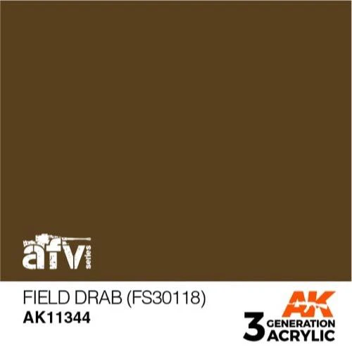 AK Interactive AK11344 AFV Series Field Drab FS30118 Acrylic Paint 17ml 3rd Generation - Image 2