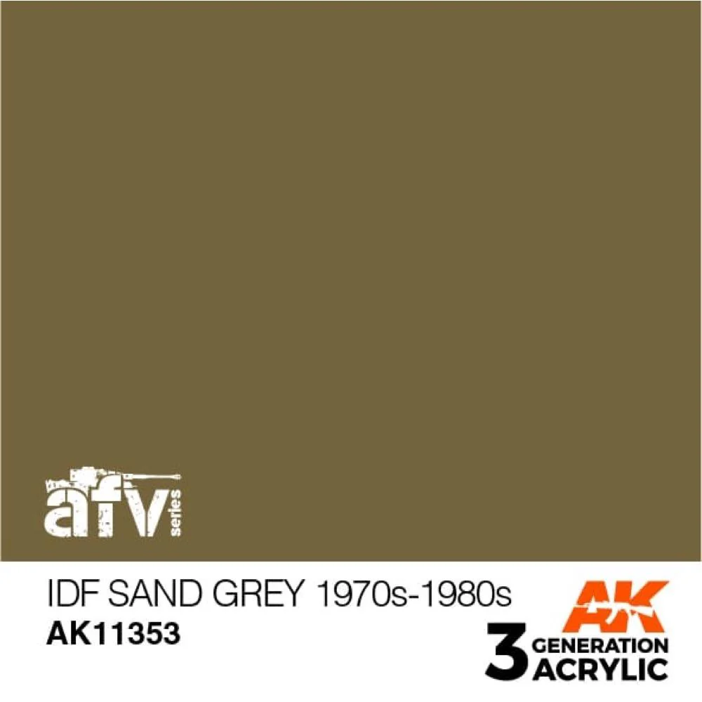 AK Interactive AK11353 AFV Series IDF Sand Grey 1970s-1980s Acrylic Paint 17ml 3rd Generation - Image 2