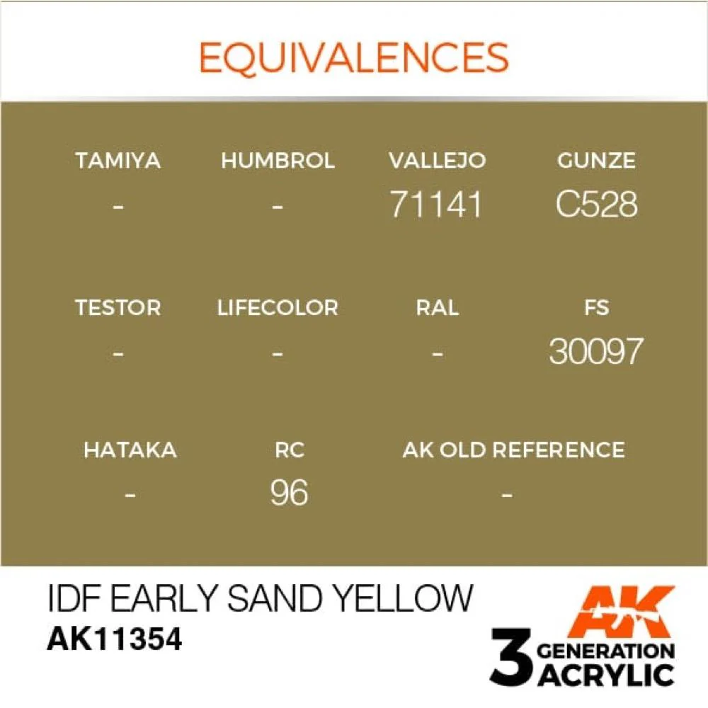 AK Interactive AK11354 AFV Series IDF Early Sand Yellow Acrylic Paint 17ml 3rd Generation - Image 3