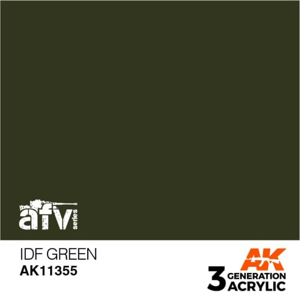 AK Interactive AK11355 AFV Series IDF Green Acrylic Paint 17ml 3rd Generation - Image 2