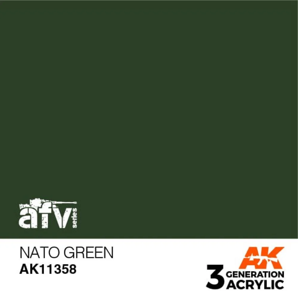 AK Interactive AK11358 AFV Series NATO Green Acrylic Paint 17ml 3rd Generation - Image 2