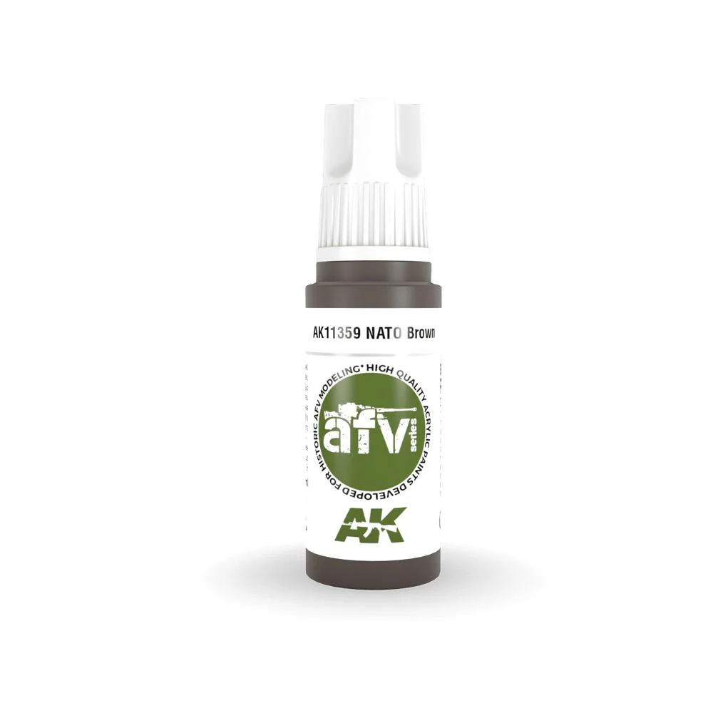 AK Interactive AK11359 AFV Series NATO Brown Acrylic Paint 17ml 3rd Generation