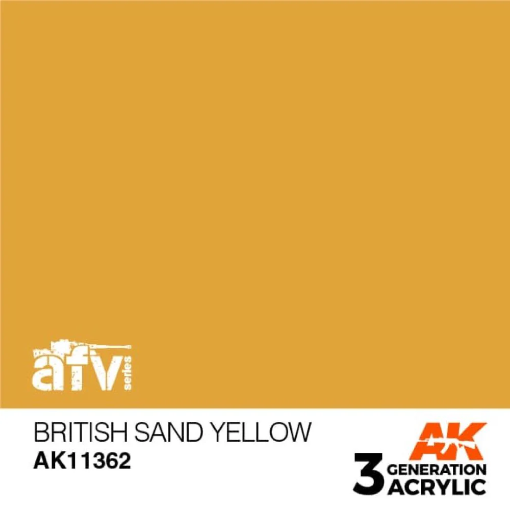 AK Interactive AK11362 AFV Series British Sand Yellow Acrylic Paint 17ml 3rd Generation - Image 2