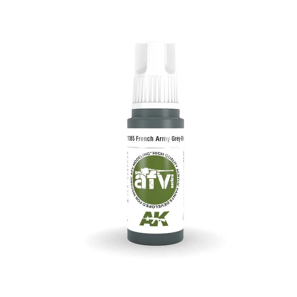 AK Interactive AK11365 AFV Series French Army Grey-Blue Acrylic Paint 17ml 3rd Generation