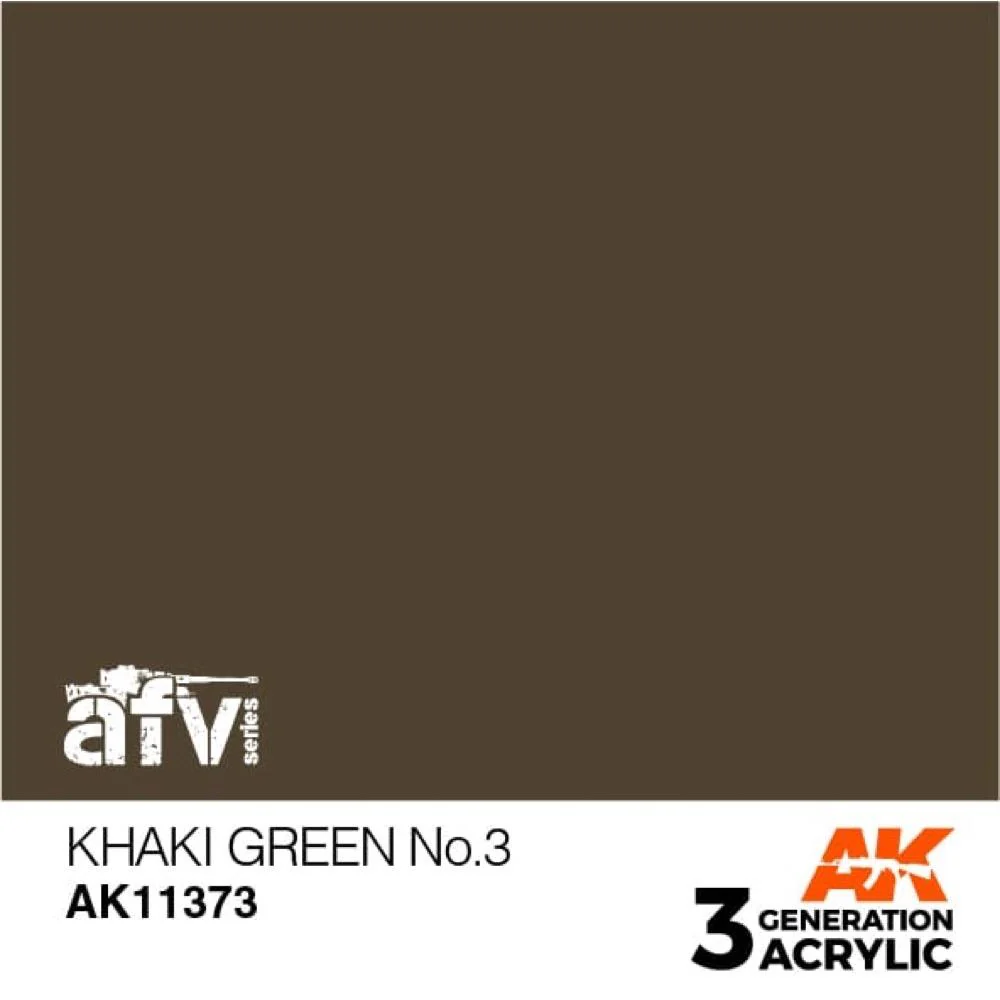 AK Interactive AK11373 AFV Series Khaki Green No.3 Acrylic Paint 17ml 3rd Generation - Image 2