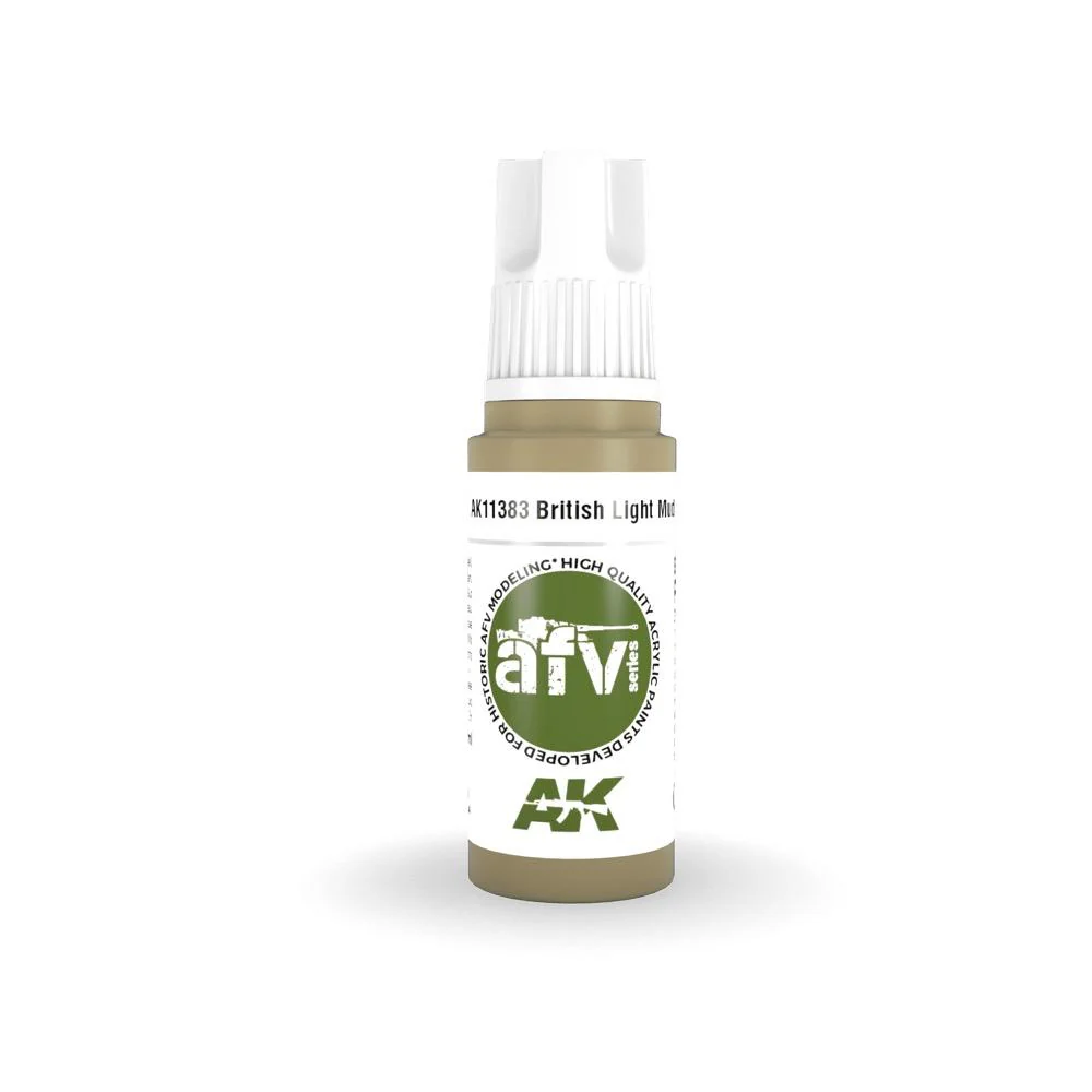 AK Interactive AK11383 AFV Series British Light Mud Acrylic Paint 17ml 3rd Generation