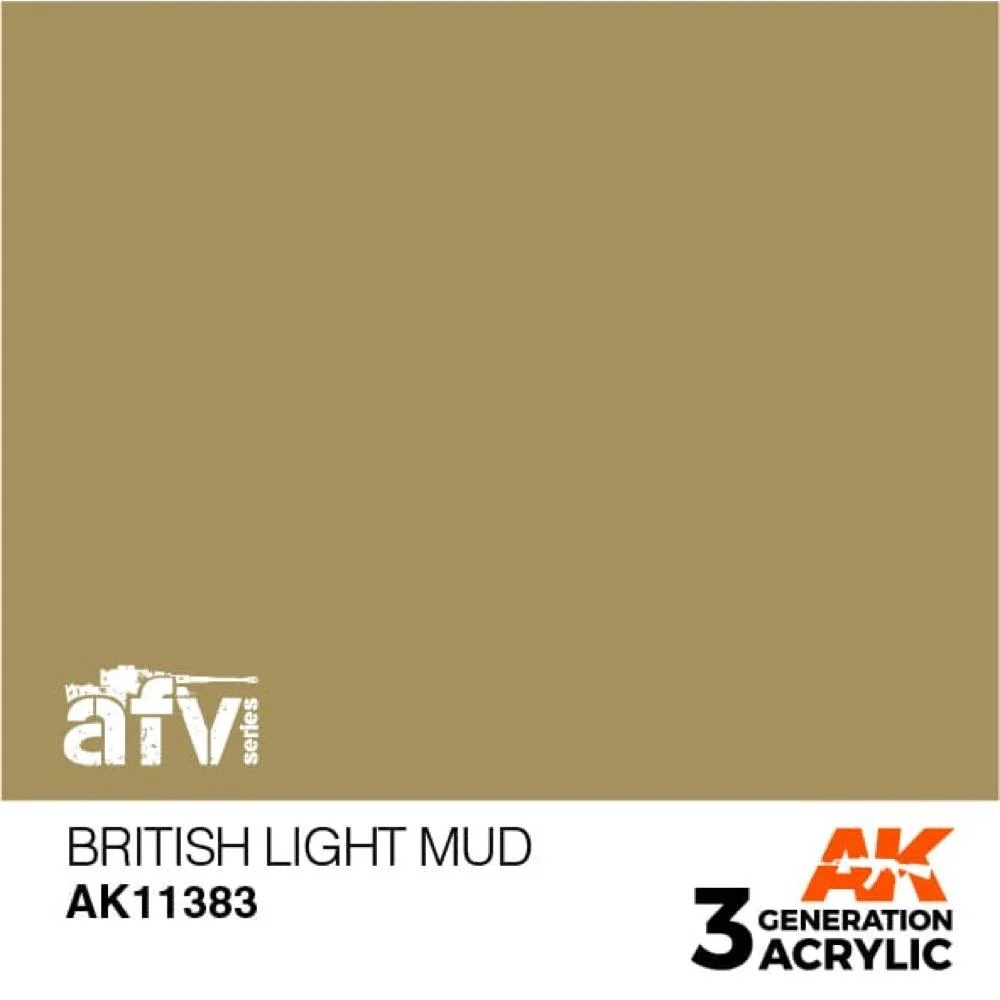 AK Interactive AK11383 AFV Series British Light Mud Acrylic Paint 17ml 3rd Generation - Image 2