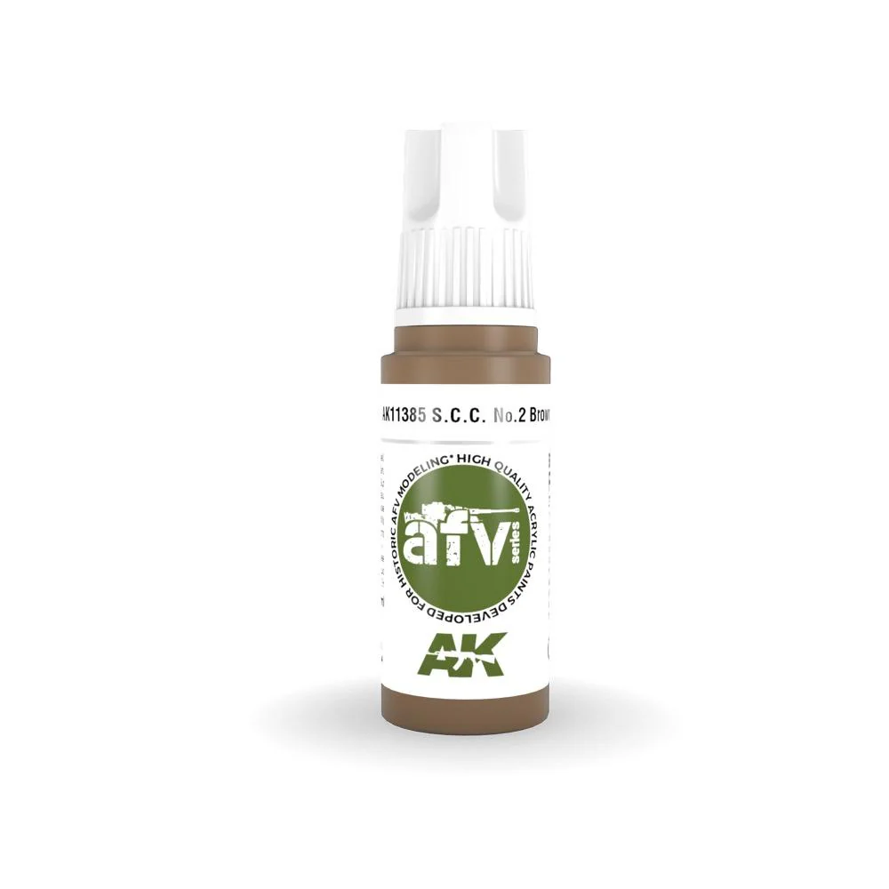 AK Interactive AK11385 AFV Series S.C.C. No.2 Brown Acrylic Paint 17ml 3rd Generation