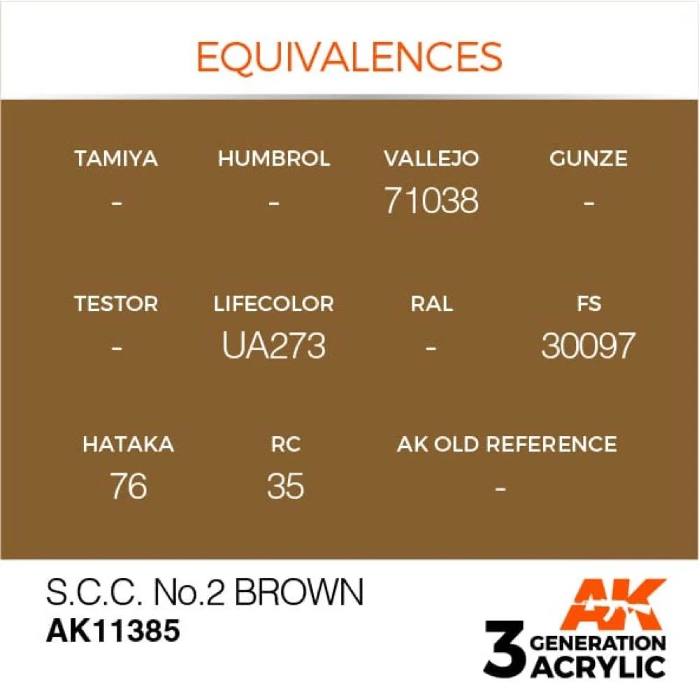 AK Interactive AK11385 AFV Series S.C.C. No.2 Brown Acrylic Paint 17ml 3rd Generation - Image 3