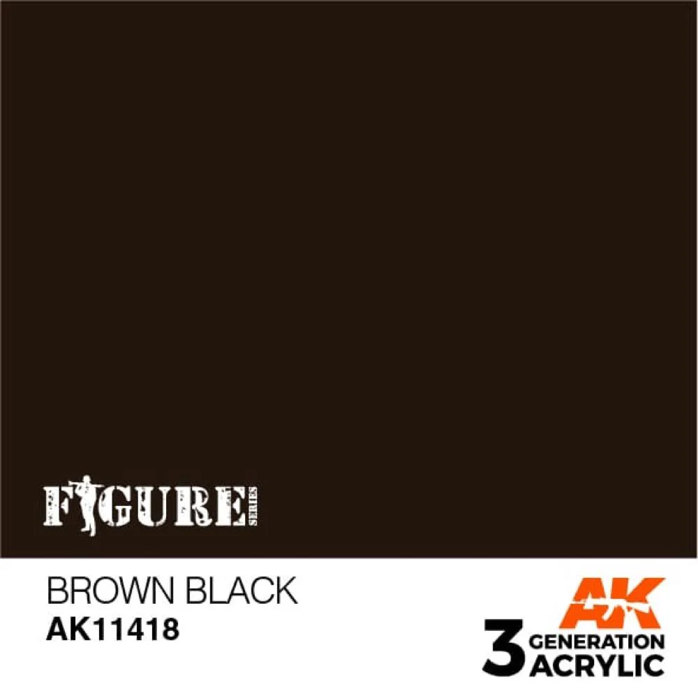 AK Interactive AK11418 Figure Series Brown Black Acrylic Paint 17ml 3rd Generation - Image 2