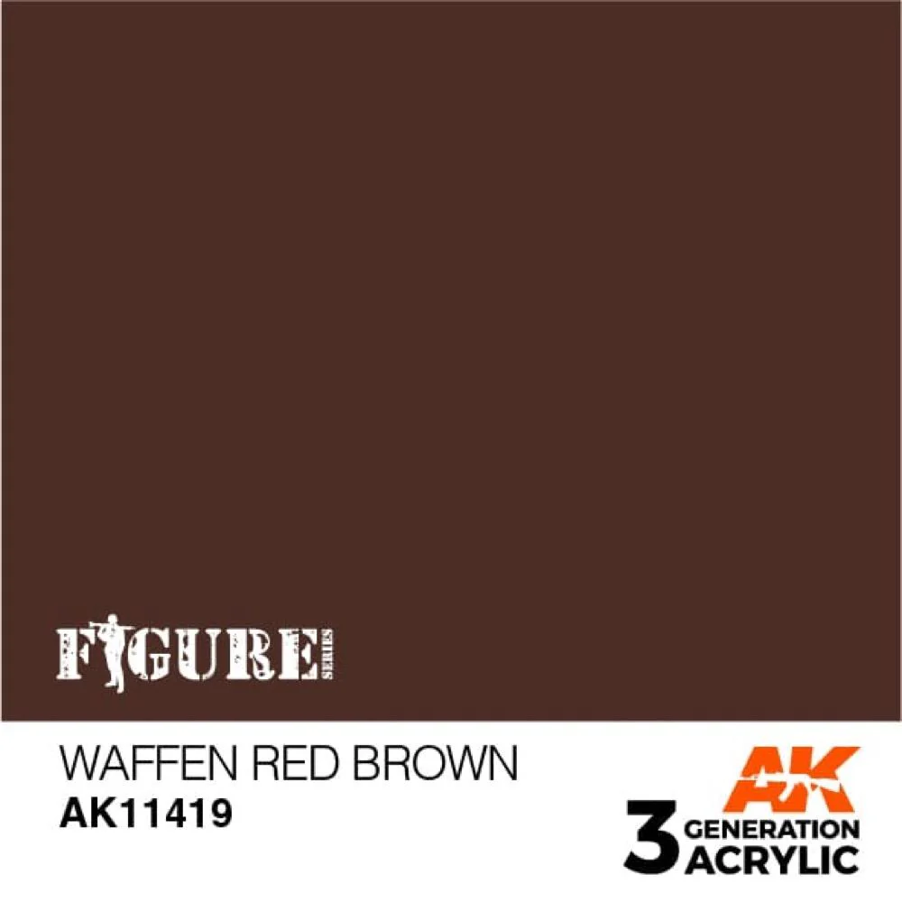 AK Interactive AK11419 Figure Series Waffen Red Brown Acrylic Paint 17ml 3rd Generation - Image 2