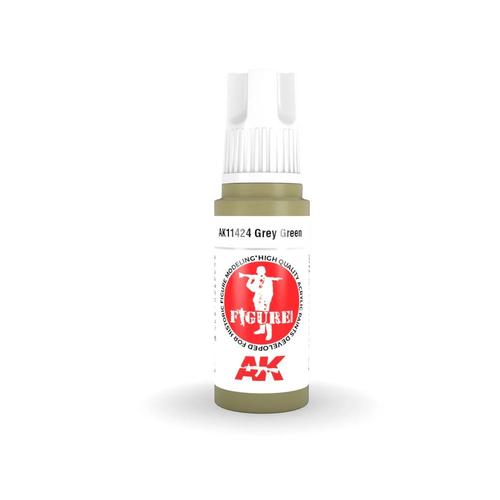 AK Interactive AK11424 Figure Series Grey Green Acrylic Paint 17ml 3rd Generation