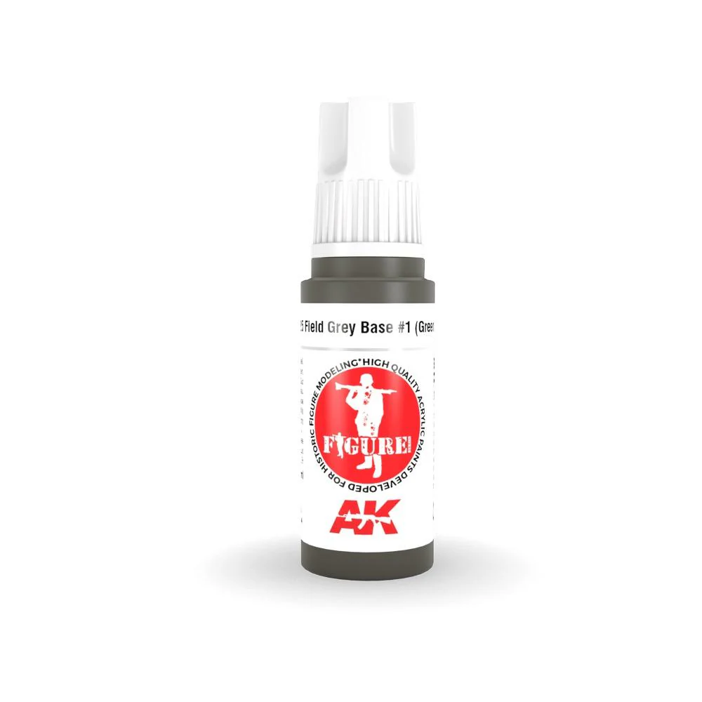 AK Interactive AK11425 Figure Series Field Grey Base No.1 Green Uniform Acrylic Paint 17ml 3rd Generation