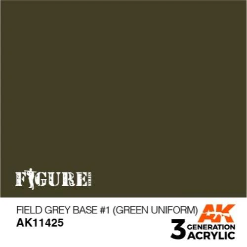 AK Interactive AK11425 Figure Series Field Grey Base No.1 Green Uniform Acrylic Paint 17ml 3rd Generation - Image 2