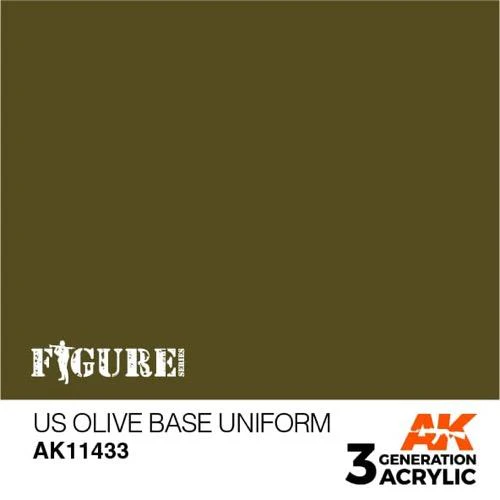 AK Interactive AK11433 Figure Series US Olive Base Uniform Acrylic Paint 17ml 3rd Generation - Image 2