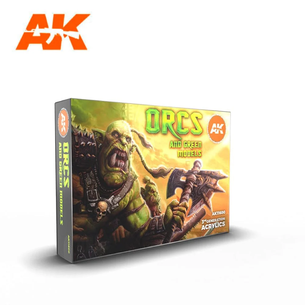 AK Interactive AK11600 Orcs and Green Creatures 3rd Generation Acrylic Paint Set