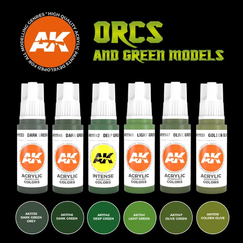 AK Interactive AK11600 Orcs and Green Creatures 3rd Generation Acrylic Paint Set - Image 2