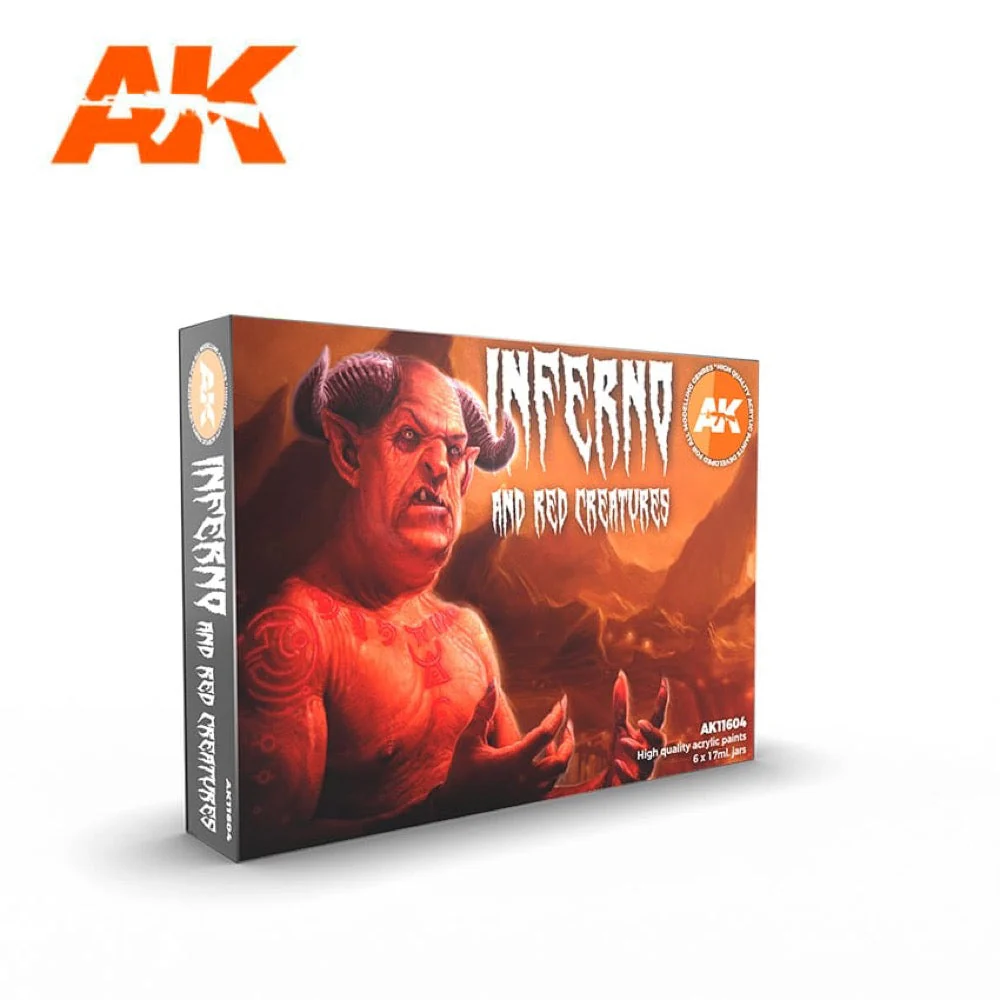 AK Interactive AK11604 Inferno and Red Creatures 3rd Generation Acrylic Paint Set