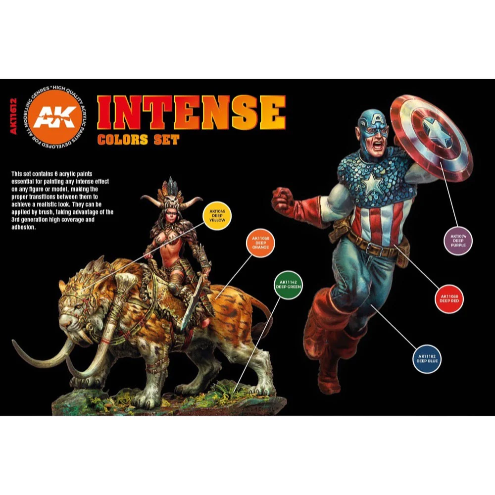 AK Interactive AK11612 Intense Colors Acrylic Paint Set (3rd Generation) - Image 2