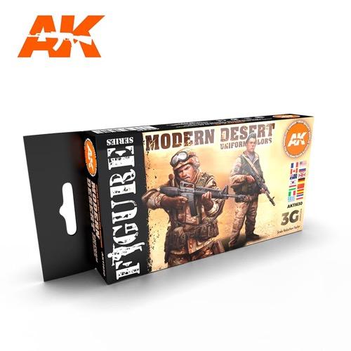 AK Interactive AK11630 Figure Series Modern Desert Uniform Colors Acrylic Paint Set (3rd Generation)