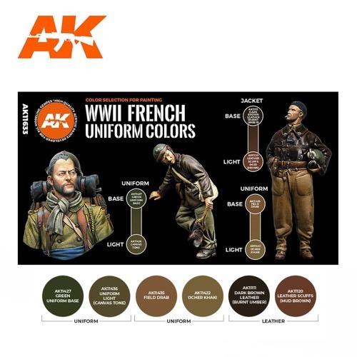 AK Interactive AK11633 Figure Series French Uniform Colors Acrylic Paint Set (3rd Generation) - Image 2
