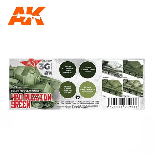 AK Interactive AK11639 4BO Russian Green Modulation Set 3G - Image 2