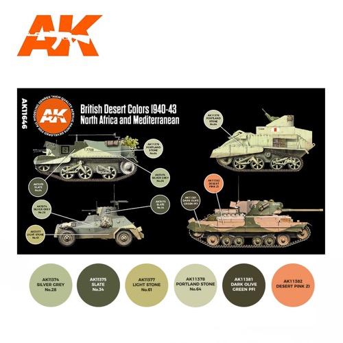 AK Interactive AK11646 AFV Series British Desert Colours Acrylic Paint Set (3rd Generation) - Image 2