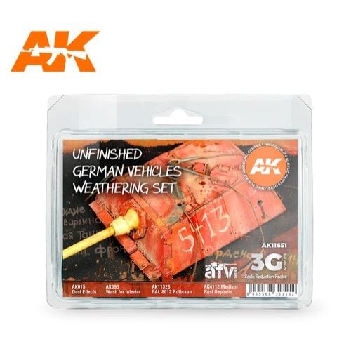 AK Interactive AK11651 AFV Series Unfinished German Vehicles Weathering Acrylic Paint Set (3rd Generation)