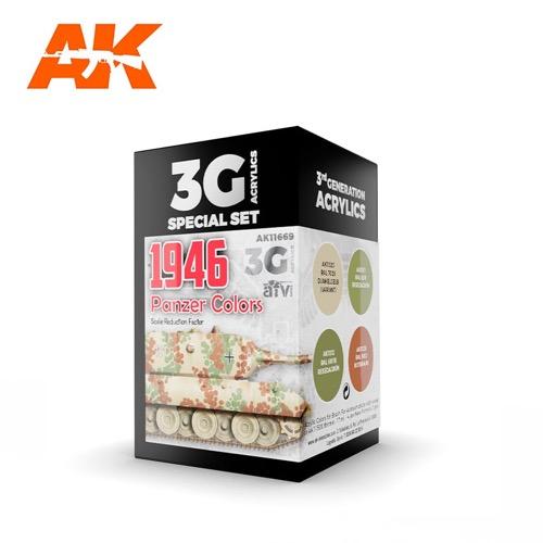 AK Interactive AK11669 AFV Series Panzer Colors 1946 Acrylic Paint Set (3rd Generation)