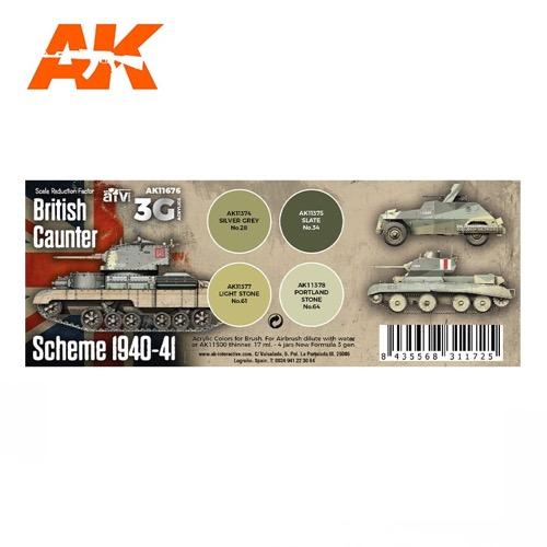 AK Interactive AK11676 AFV Series British Caunter Scheme 1940-1941 Acrylic Paint Set (3rd Generation) - Image 2