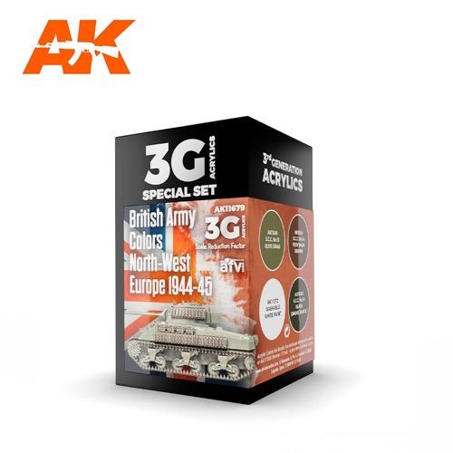 AK Interactive AK11679 AFV Series British Army Colors North-West Europe 1944-45 Acrylic Paint Set (3rd Generation)