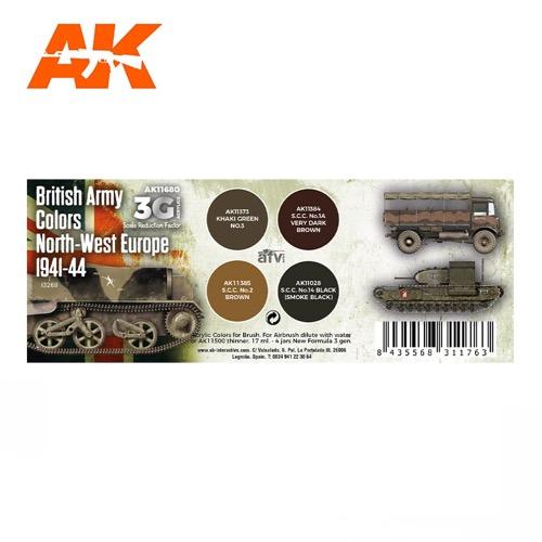 AK Interactive AK11680 AFV Series British Army Colors Europe 1941-44 Acrylic Paint Set (3rd Generation) - Image 2