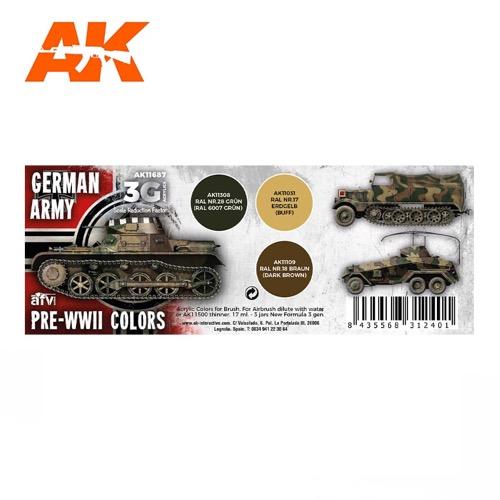 AK Interactive AK11687 AFV Series German Army Pre-WWII Colors Acrylic Paint Set (3rd Generation) - Image 2