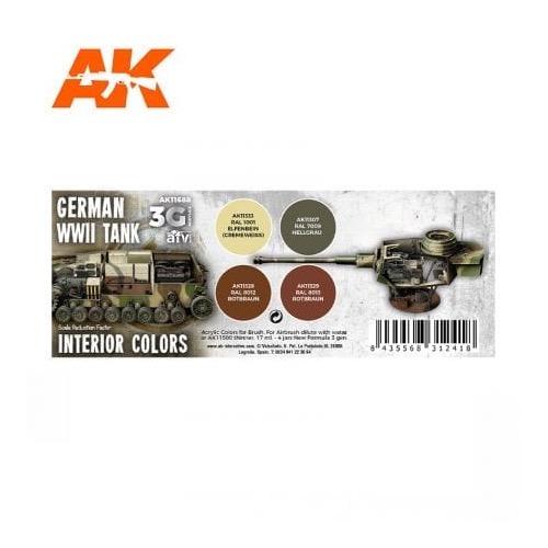 AK Interactive AK11688 AFV Series WWII German Tank Interior Colors Acrylic Paint Set (3rd Generation) - Image 2