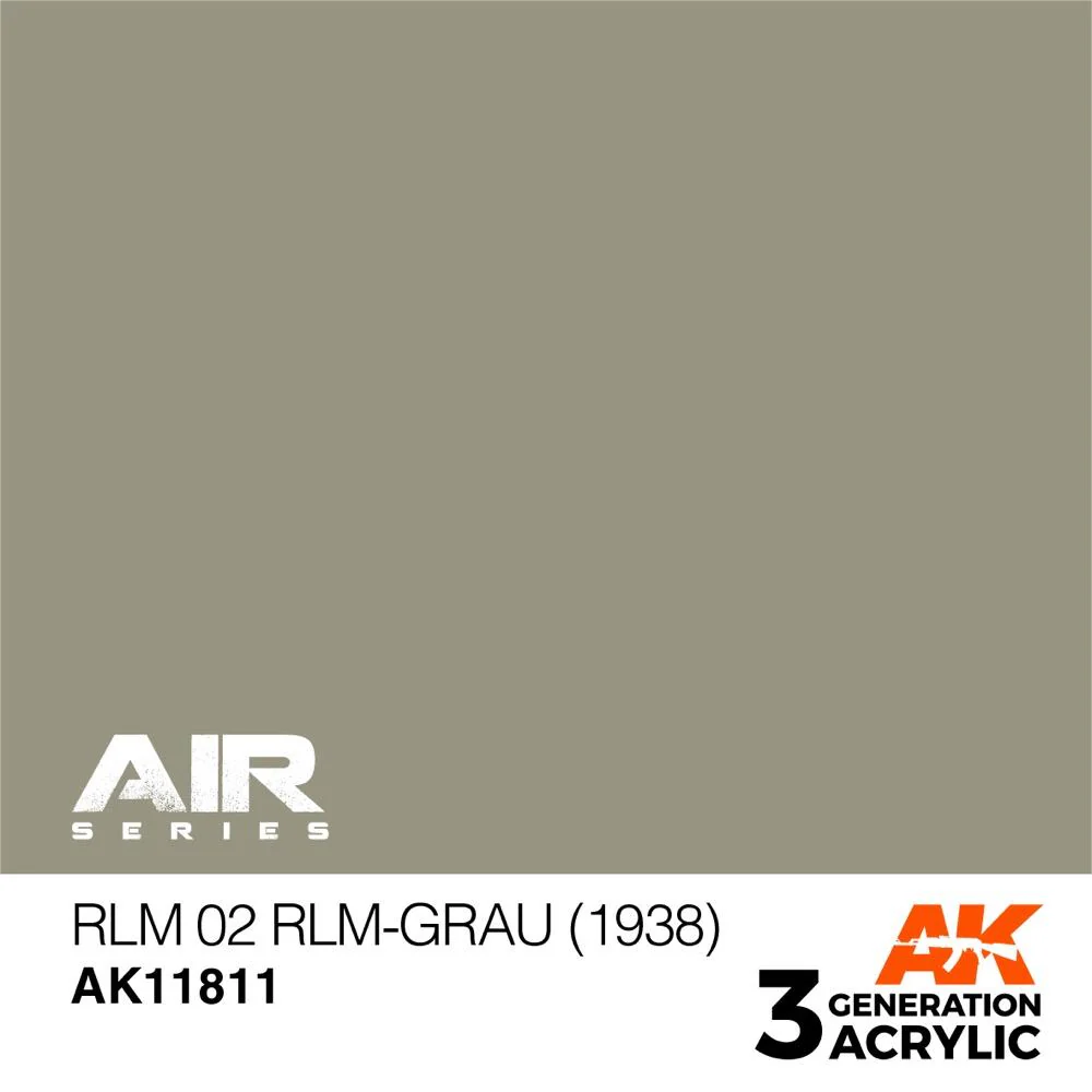 AK Interactive AK11811 Air Series RLM 02 RLM-Grau 1938 Acrylic Paint 17ml 3rd Generation - Image 2