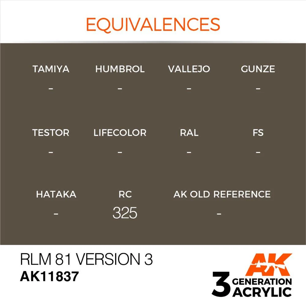 AK Interactive AK11837 Air Series RLM 81 Version 3 Acrylic Paint 17ml 3rd Generation - Image 3