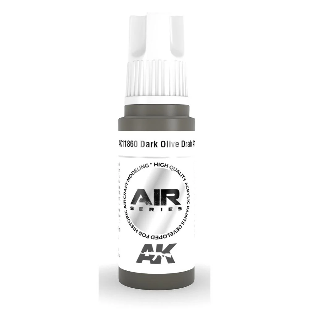 AK Interactive AK11860 Air Series Dark Olive Drab 41 Acrylic Paint 17ml 3rd Generation