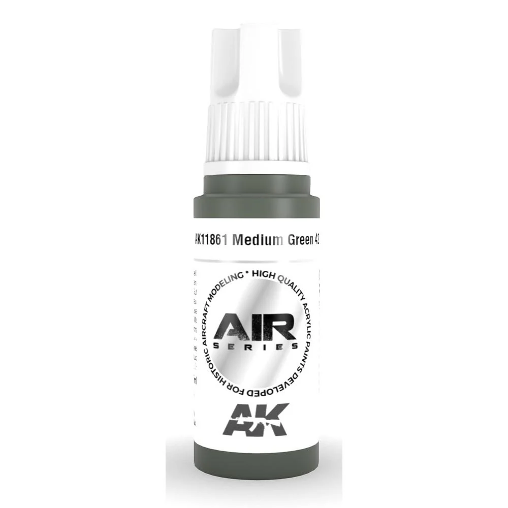 AK Interactive AK11861 Air Series Medium Green 42 Acrylic Paint 17ml 3rd Generation