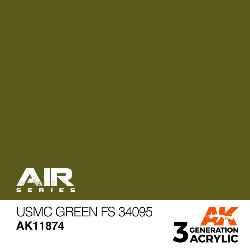 AK Interactive AK11874 Air Series USMC Green FS 34095 Acrylic Paint 17ml 3rd Generation - Image 2