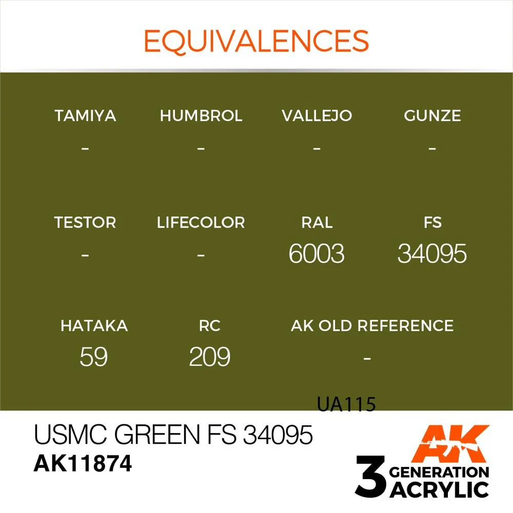 AK Interactive AK11874 Air Series USMC Green FS 34095 Acrylic Paint 17ml 3rd Generation - Image 3