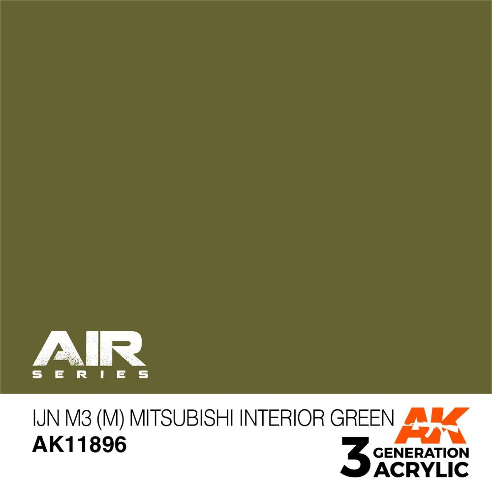 AK Interactive AK11896 Air Series IJN M3 M Mitsubishi Interior Green Acrylic Paint 17ml 3rd Generation - Image 2