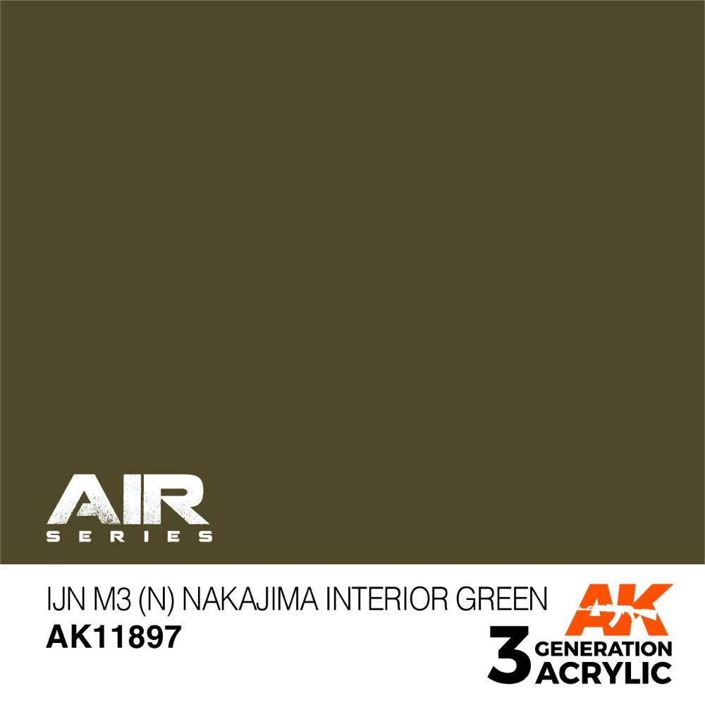 AK Interactive AK11897 Air Series IJN M3 N Nakajima Interior Green Acrylic Paint 17ml 3rd Generation - Image 2