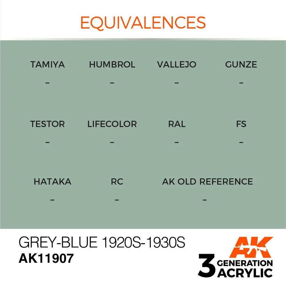 AK Interactive AK11907 Air Series Grey-Blue 1920s-1930s Acrylic Paint 17ml 3rd Generation - Image 3