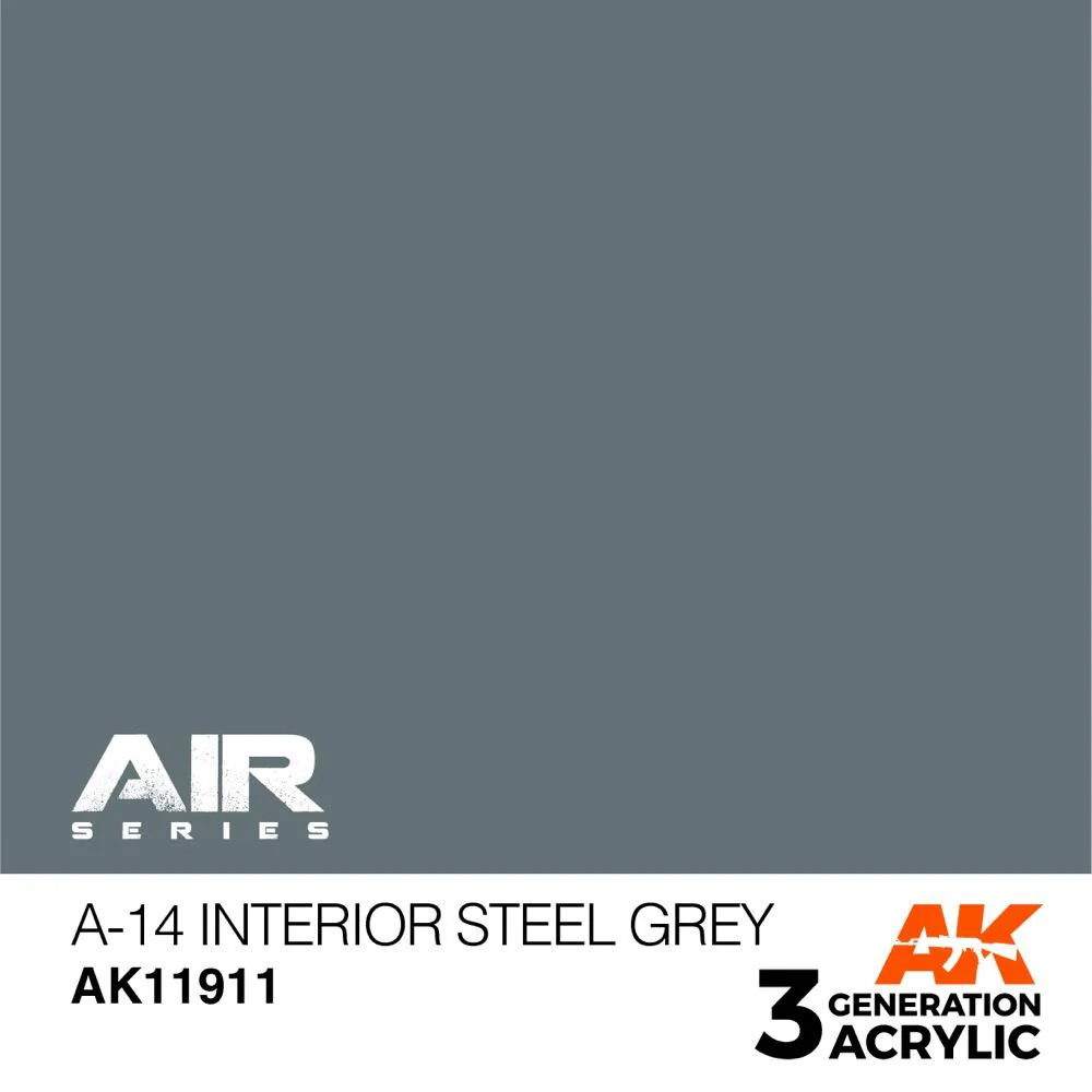 AK Interactive AK11911 Air Series A-14 Interior Steel Grey Acrylic Paint 17ml 3rd Generation - Image 2