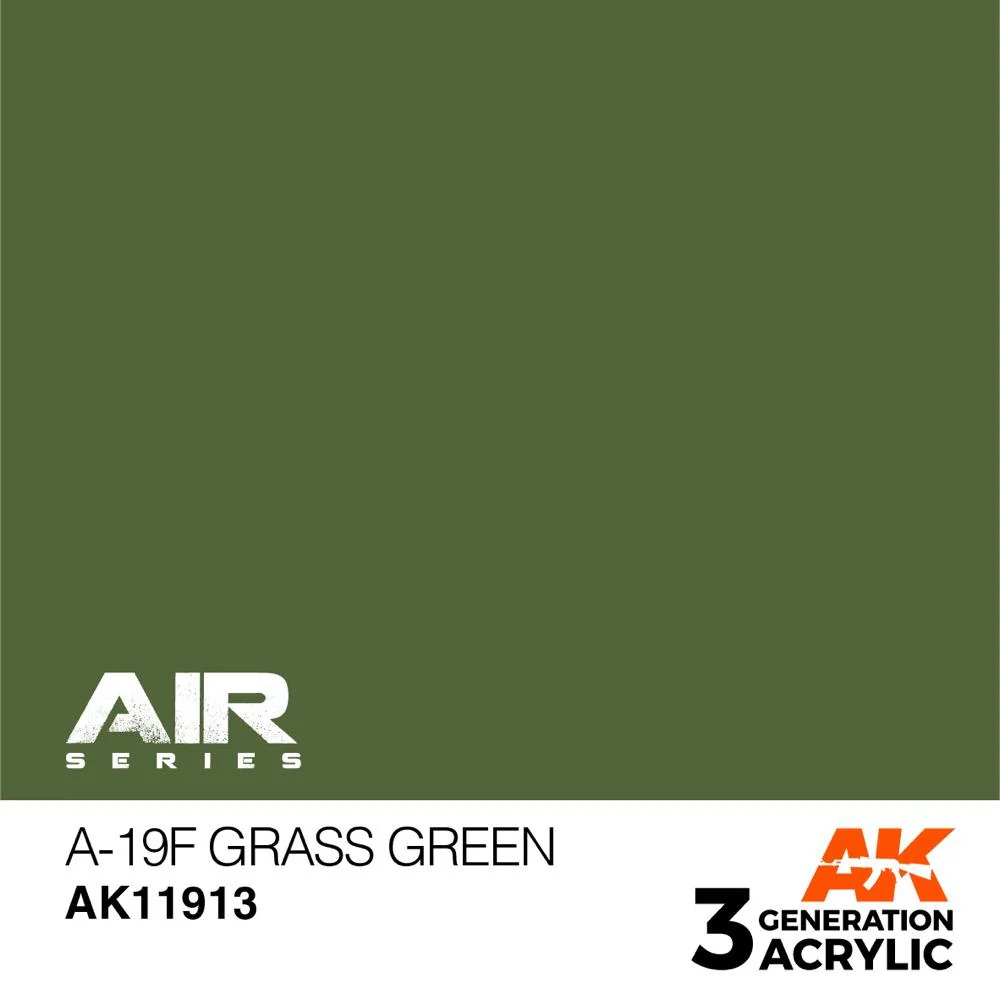 AK Interactive AK11913 Air Series A-19f Grass Green Acrylic Paint 17ml 3rd Generation - Image 2
