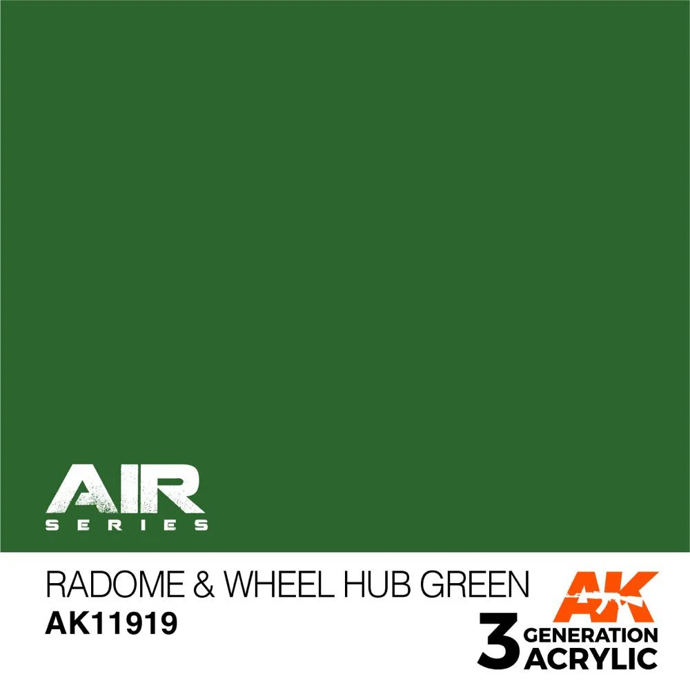 AK Interactive AK11919 Air Series Radome and Wheel Hub Green Acrylic Paint 17ml 3rd Generation - Image 2