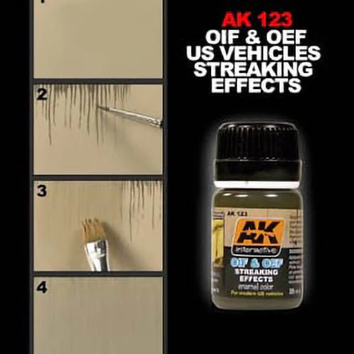 AK Interactive 123 Weathering Streaking Effects Oif and Oef US Vehicles Enamel 35mL - Image 2