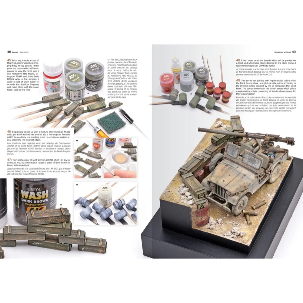 AK Interactive AK130004 Technicals Modeling Modern Light Vehicles From 1950s and Beyond English and French By Max Lemaire - Image 2