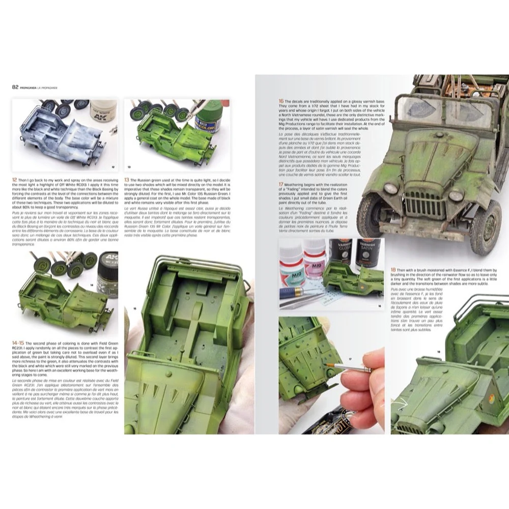 AK Interactive AK130004 Technicals Modeling Modern Light Vehicles From 1950s and Beyond English and French By Max Lemaire - Image 4